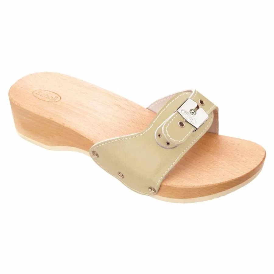 DR SCHOLL PESCURA CHAUSSONS FEMMES EN CUIR ET BOIS DE H TRE AVEC
