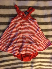 Chaps Girl’s Dress 12 Months 2-piece Diaper Cover Bottums So Cute Lace Stripes 