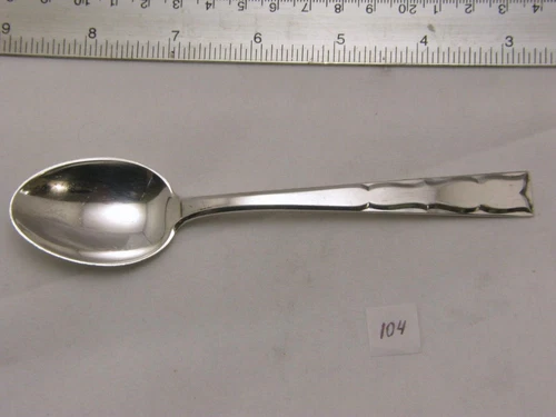 ANTIQUE S.KIRK & SON STERLING SILVER SKYLARK PATTERN TEA SPOON #104
