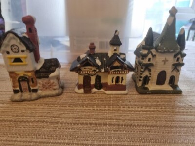 Keramik Weihnachtshaus Dorf X 3
