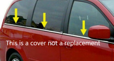 Fit 2008-2020 Dodge Grand Caravan 6pc Window Sill Trim Overlay Stainless Steel