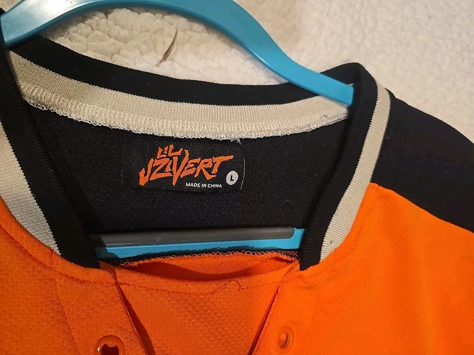 RARO - LIL UZI VERT - Jersey de hockey naranja - Talla L - Mercancía del Tour 2017 Foto 4 de 4