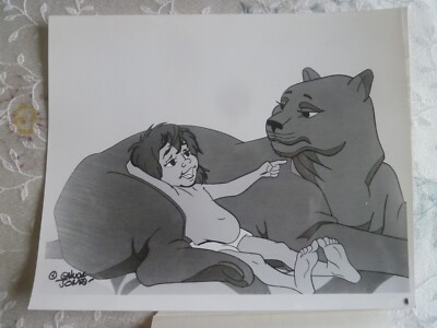 MOWGLI'S BROTHERS 8x10 b/w Press Photo/ Mowgli & the black panther