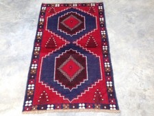 Splendido tappeto tessuto a mano stile Herati Balochi 100% pura lana (4,7 x 2,9 piedi) #34A