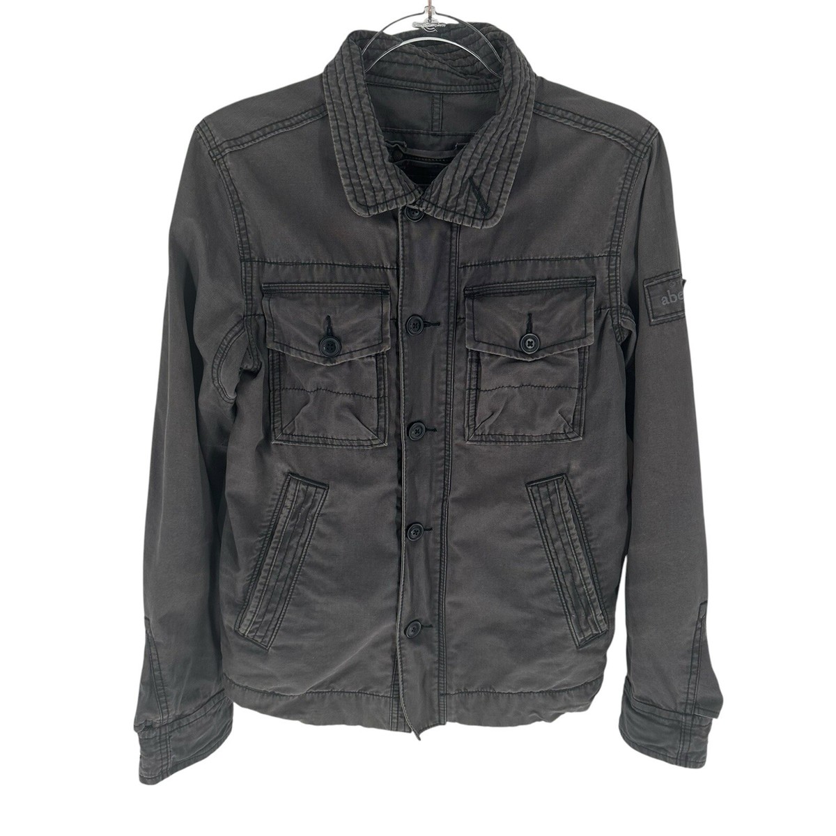 Abercrombie Fitch Jacket Women Large Gray Sentinel Military