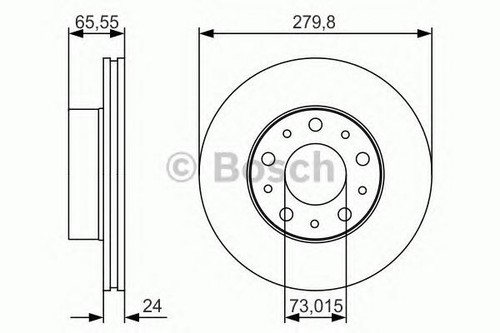 BOSCH FRONT BRAKE DISCS & PADS SET for PEUGEOT BOXER Box 2.2 HDi 130 2011-on - Picture 2 of 8