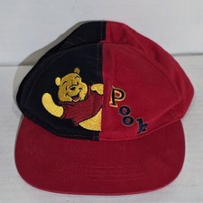 Vintage 90's Winnie The Pooh Youth Snapback Red Cap Hat Disney