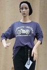 Distressed Long Sleeve Top w/print by Brooklyn Motors, size S, navy w/print