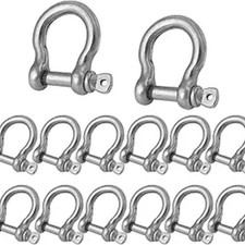 14 PCS Clevis Shackle 5/16 Screw Shackle Stainless Steel M8 Chain Shackle Bow Sh