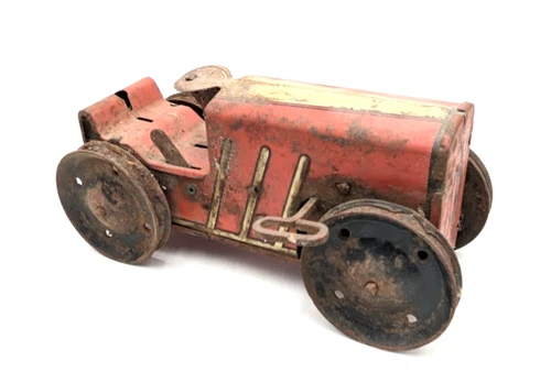 Vintage Marx Tin Windup Climbing Farm Tractor For Parts or As Is Decor Works!