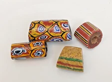 Rare, Antique Venetian Millefiori, African Trade Beads, 4 count