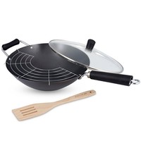 Ken Hom Wok Mit Deckel 31 Cm Induktion Karbonstahl Antihaft Stielwok Inkl Wender