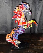 * DOUBLE SIDED * Stallion Mare New Large Graffiti Art Horse 13 .5 x 9 inch