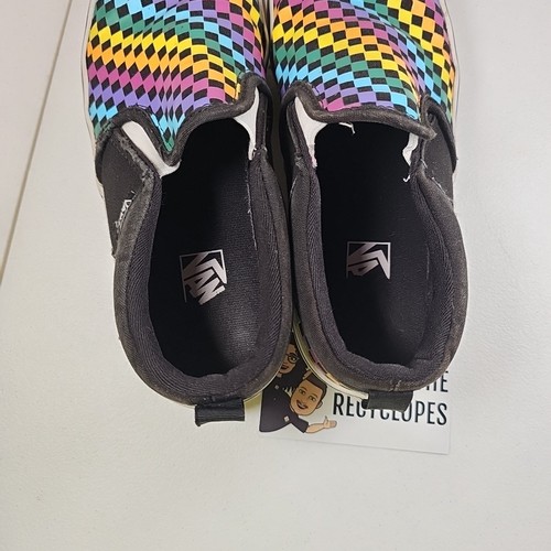 Vans Asher Tenis Sin Cordones Arco Iris Mini Cuadros Lona Patín 721356 Mujeres 5 - Imagen 10 de 12