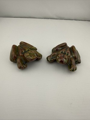 Vintage Anatomically Correct Ceramic Frogs Naughty Male And Female 2 1/2 