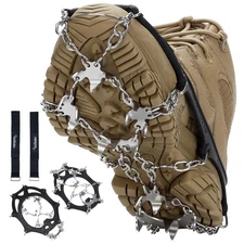 Crampons 19 Spikes Stainless Steel Ice Snow Grips Traction Cleats System