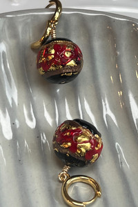 Murano Glass Beads & Gold Fill Earrings
