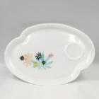 Federal Milk Glass Snack Plates Atomic Flower Patio Set of 2 Vintage