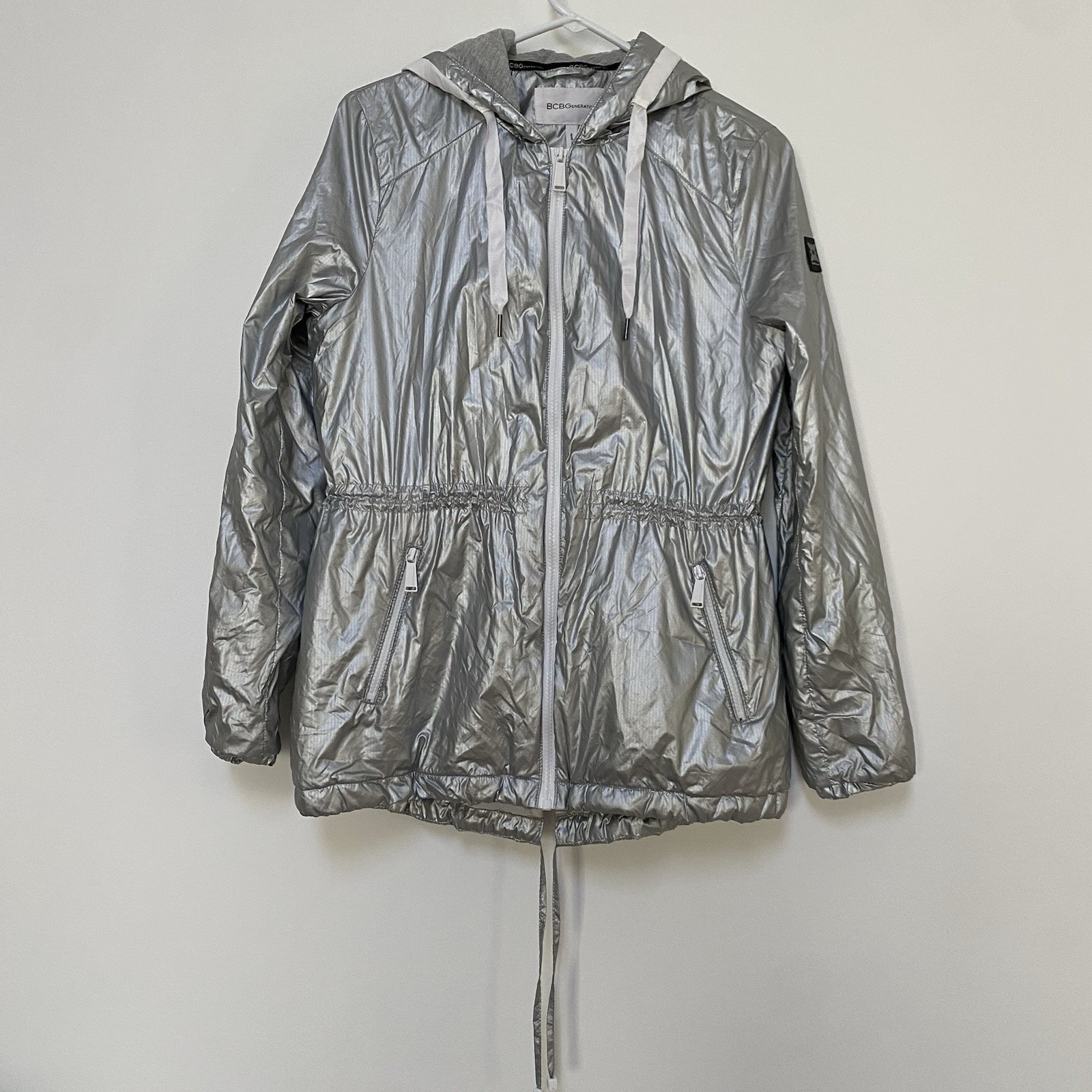 BCBGeneration Packable Lightweight Jacket Silver … - image 1