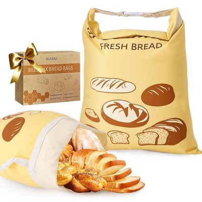 2 PACK Bread Bags for Homemade Bread, Gift for Baker, Reusable Sourdough Stor...