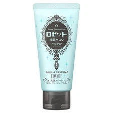 Rosette Face Wash Pasta Acne Clear 120g Refreshing Green Herb Fragrance