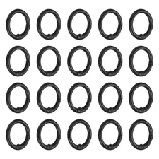 1 in Spring O Ring, 50pcs O Ring Clip Keyring Purse Buckle Metal, Black