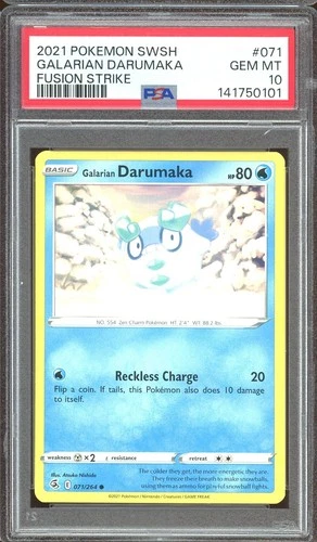 Pokemon TCG SWSH Fusion Strike #071 Galarian Darumaka PSA 10