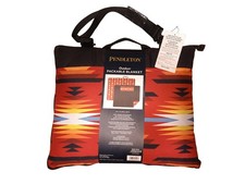 PENDLETON Outdoor Packable Blanket 60x72  Red  Black Native American Print
