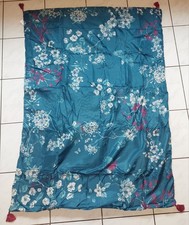 Linvosges "Celeste" kleine Tagesdecke Überwurf Plaid, Blumenmuster+Turnbeutel