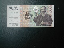 Iceland 1000 Kronur Banknote 2001 / Good Grade