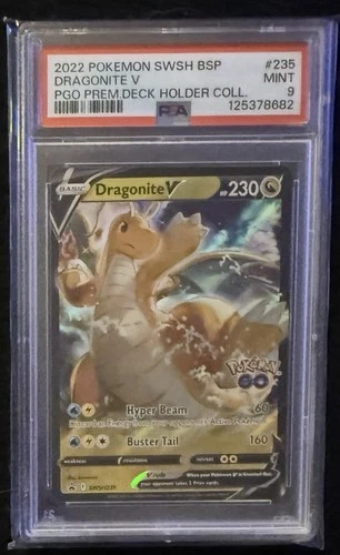 2022 Pokemon SWSH BSP Dragonite V Pokemon GO Premium Deck 235 PSA 9
