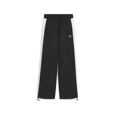 PUMA T7 Relaxed Woven Track Pants Womens Black Casual Athletic Bottoms 63214301