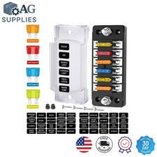 12V Blade Fuse Holder with 6 Circuits  Safety Design - Ideal for Cars  Trucks
