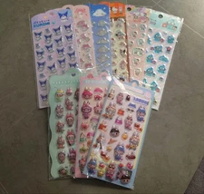 Puffy Stickers 3D Sticker Set of 9 Sheets