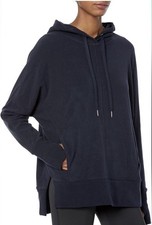 Sweaty Betty Women  s Navy Blue Liberate Luxe Fleece Hoodie Top Size 10