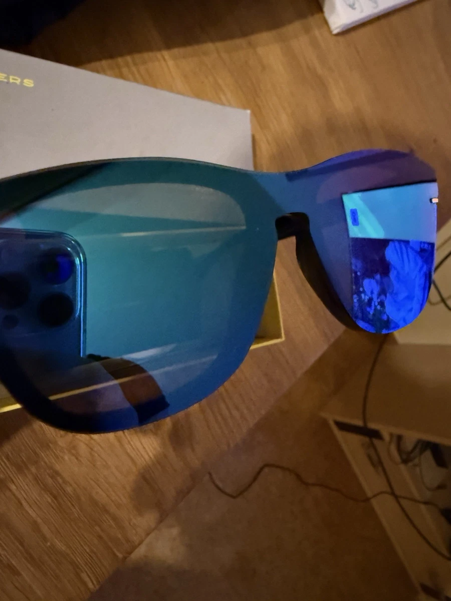 Hawkers Herren Sonnenbrille schwarz blau verspiegelt quadratisch inkl. Box