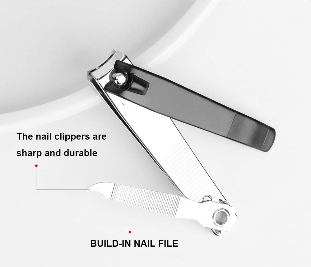 Large Nail Clippers Set 2 Pcs Stainless Steel Curved Blade Fingernail Toenail
