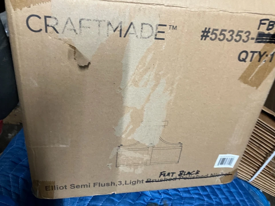 Accesorio de techo de tambor semi-enjuagado Craftmade Elliot 3 luces 13" de ancho 55353 FB Foto 2 de 3