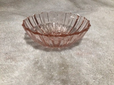 Vtg Fortune Berry Bowl Anchor Hocking Pink Depression Glass 4'' Farmhouse