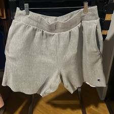 Vintage VTG Champion Reverse Weave Men's Gray Gym Shorts Drawstring Pockets XL