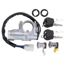 Ignition Switch Cylinder and Left Right Door Lock Cylinder Kit w/Keys for Nis...