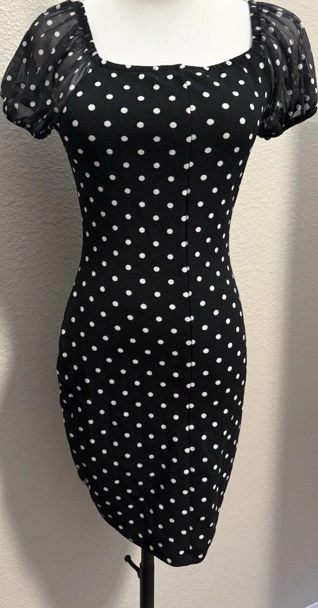 almost famous dresses black Black Mini Dress with White Trim