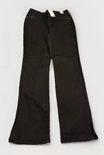 NWT Judy Blue High Rise Straight Leg Hem Side Slit Women's 13/31 Black JB88451