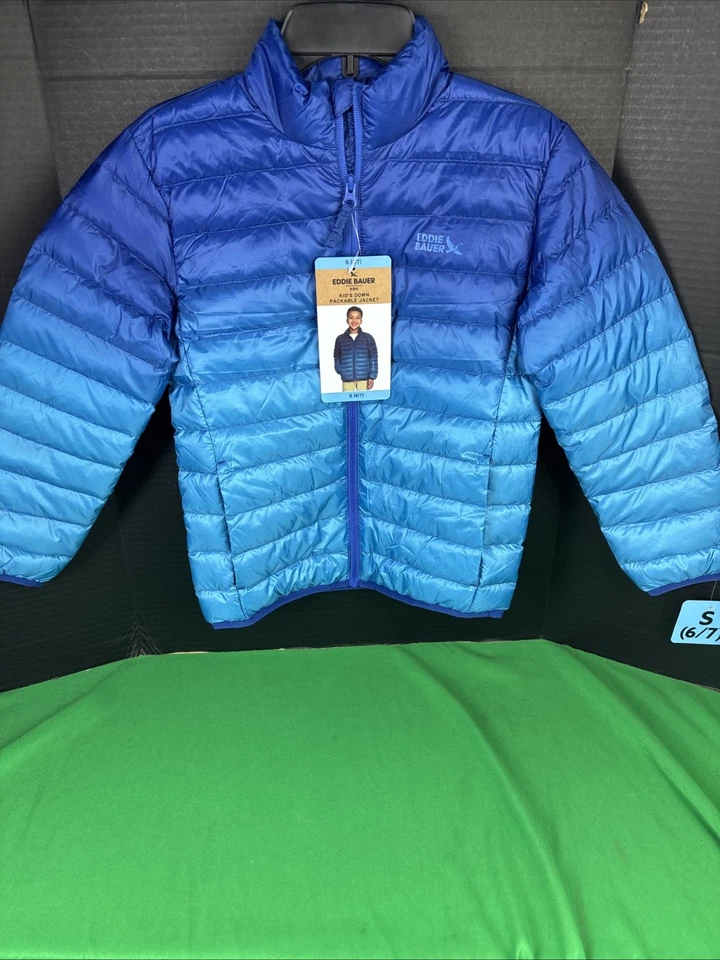 Eddie Bauer Boys Packable Jacket Size S 6/7 Blue - Image 4 of 4