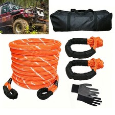 1 X 30 Kinetic Energy Recovery Rope Tow Strap Heavy Duty Snatch Rope Wshackle