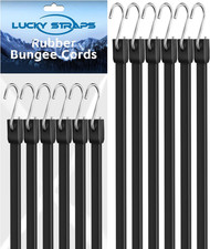12 Inch Rubber Bungee Cords Heavy Duty Outdoor, Black Bungee Straps with Upgrade