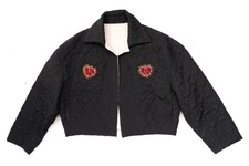 Sister Jane Quilted Bomber Jacket With Embellished Broach Detail Size M