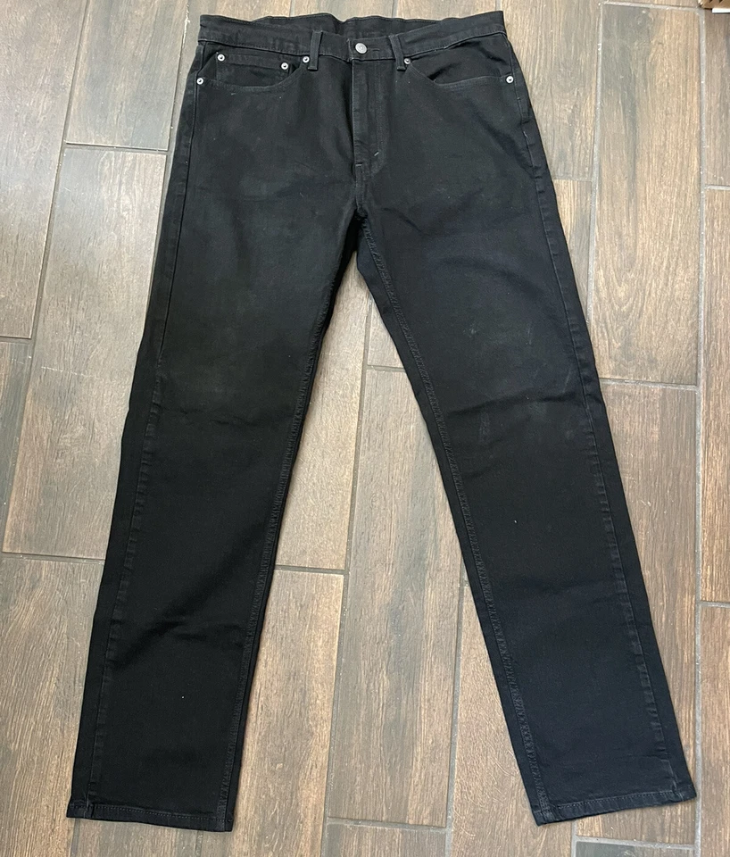 Levi's 505 Straight Fit Black Jeans Men's Size 36 X 34 (37X 33.5)Dark Wash Denim - Image 2 of 4
