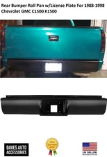 Bumper Roll Pan License Plate Light Rear  Cut Out Fits 1988-1998 Chevrolet GMC