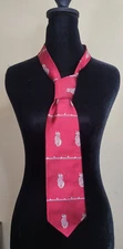 Rare Mark Pendleton Red White Golf Bags/ Clubs 100% Silk Tie Made in USA